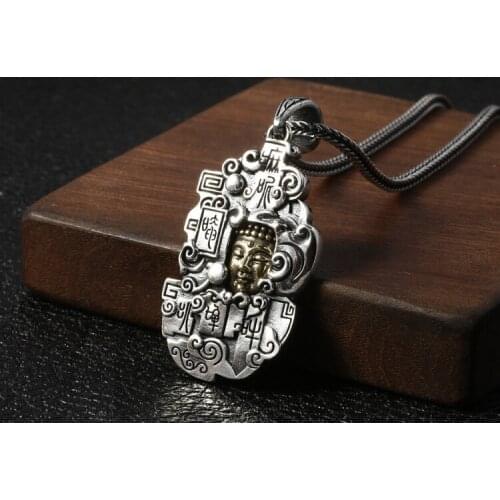 925 sterling Silver pendant charm Buddha Om Mani Padme Hum Amulet jewelry for men women gift A4821