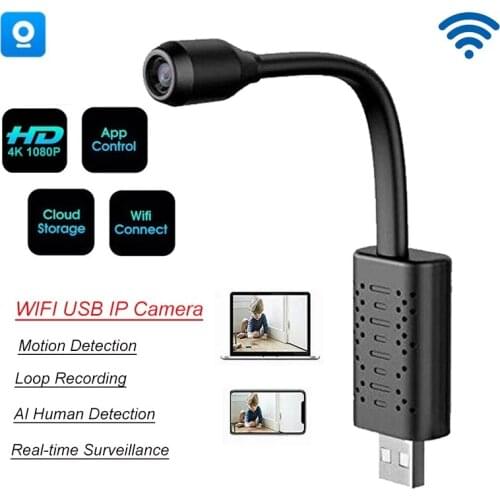 1080P Surveillance Cameras With Wifi Mini Camera IP USB Full HD P2P CCTV SD Card Cloud Storage Smart AI Human Detection V380 APP