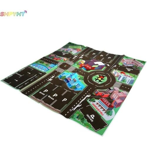 Thick Town City Traffic Baby Crawling mat PVC Climbing Pad Green Road Childrens Play Mat 70 * 70CM NEW 2021