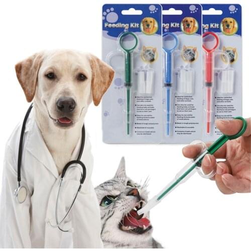 Universal Pet Dog Cat Pills Dispenser Powder Liquid Feeder Puppy Feeding Medicine Control Rods Kitten Treats Medicine Feeder