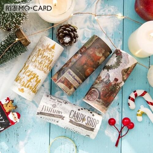 10cm*5m Retro Christmas series Kawaii washi tape DIY decoration scrapbooking planner masking tape adhesive tape
