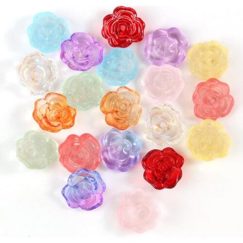 13*13mm 20pcs Rose Shape Lampwork Czech Glass Loose Spacer Bead for Beadwork Jewelry Making Handmade Diy Bracelet Necklace