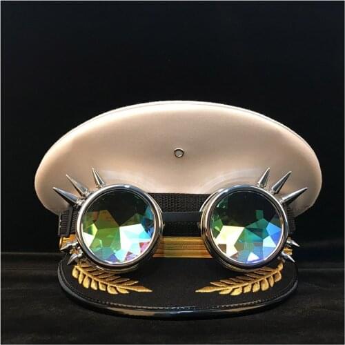 16 Stlye SteamPunk Army Hat Germany Officer Visor Cap Cortical Military Hats Police Cap Cosplay Halloween Size S M L XL XXL