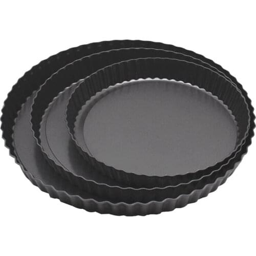 3 Pack Non-Sticks Quiche Pan,Removable Round Loose Bottom Pie Mold,Cake Mould Pans Pizza Tray(22/26/30cm)