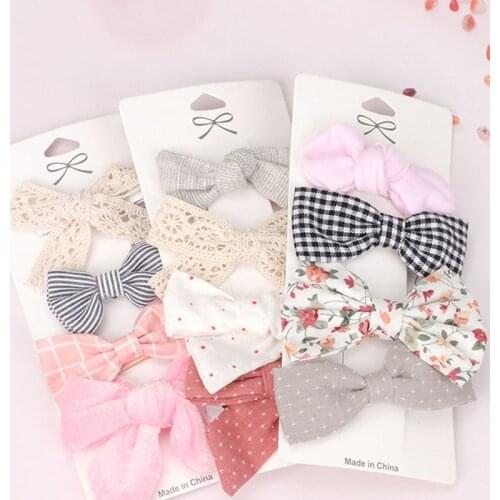 4 Pcs/Set Baby Hair Clips Lattice Flower Kids Hairpins Striped Lace Children Bb Clips Barrettes Baby Hair Accessories