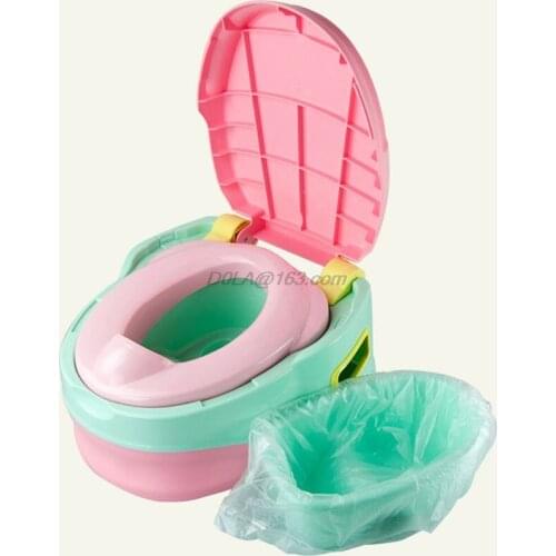 5 Roll Universal Potty Training Toilet Seat Bin Bags Travel Potty Liners Disposable with Drawstring Baby Toilet Accessories