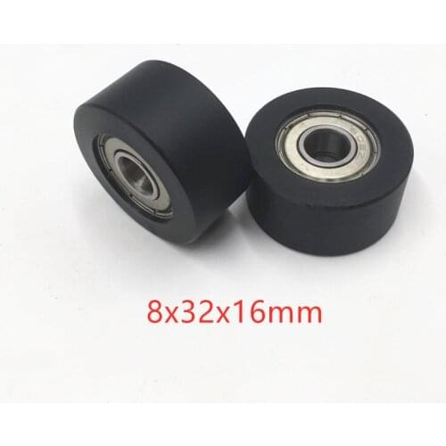 8mm*32mm*16MM roller High Loading double 628zz ball bearing POM guide roller wheel dual bearing coated plastic wheel