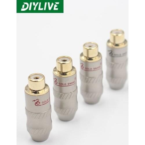 8PCS Snake King Lotus Head Female Head Socket RCA Plug Speaker Audio and Video Plug Extension Cable Connector Accessories