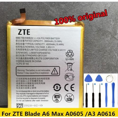 2020 New Original 4000mAh Battery For ZTE Blade A6 Max A0605 Mobile Phone Battery