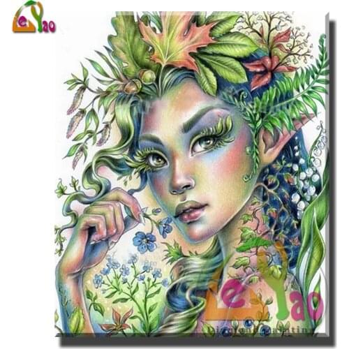 Full Square Drill 5d Diy Diamond Painting Botanical Fairy Cross Stitch Diamond Embroidery Fantasy Mosaic Handicraft Home Decor