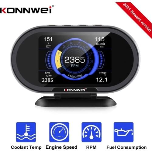 KONNWEI KW206 Water Temperature Gauge OBD2 On-Board Computer Auto Data Display Code Reader OBD II Car Diagnostic Scanner Tools