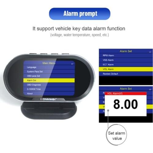 KONNWEI KW206 OBD2 On-Board Computer Auto Car Digital Computer Display OBD 2 Scanner Fuel Consumption Water Temperature Gauge