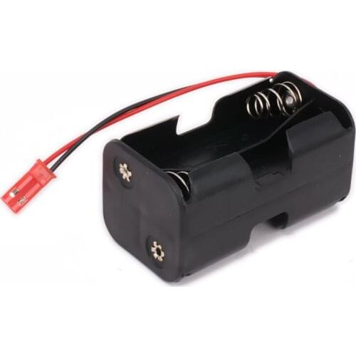 Receiver Battery Pack Case Box 4 x AA JST Connector(Battery Insert Compartment) for 1/8 1/10 1/16 RC Nitro Car HSP Himoto HPI