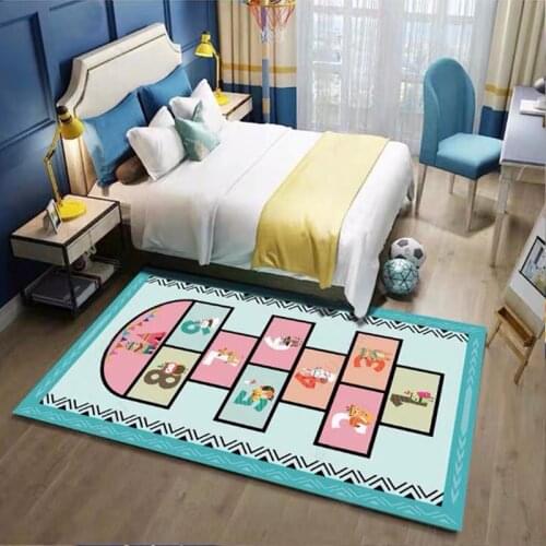 Teppich Rug Childrens Cartoon carpets For Living Room Floor Mat Home Hopscotch Bedroom Full Bedding Side Carpet Craw Wash Rugs