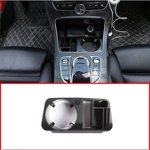 For Mercedes Benz C E GLC Class W205 W213 X253 2015-2018 Central Storage Box Cup Holder Stand Phone Holder Car Accessories