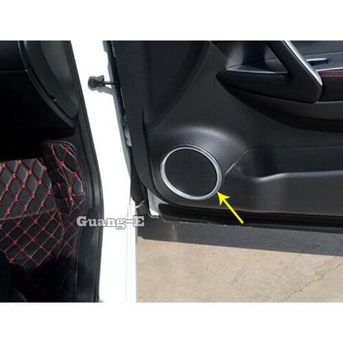 Car Door Cover Stick ABS Chrome Audio Speak Sound Cover Ring Circle Lamp Trim Moulding 4pcs For Nissan Qashqai 2019 2020