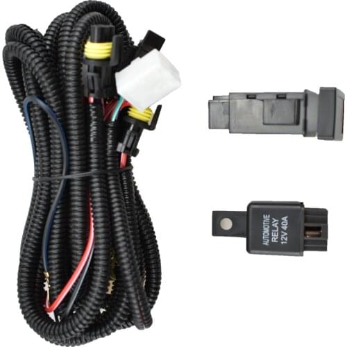 H11 Car Fog Light Harness Wiring Kit Cable Switch Relay Fuse For S-uzuki Grand Vitara Jimny Ignis Swift Alto Splash