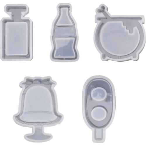 Crystal Epoxy Resin Quicksand Mold Milk Tea Coke Perfume Bottle Silicone Mould F3MD