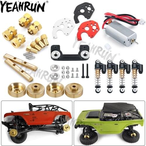 YEAHRUN Brass Heavy Counterweight Wheels Hex Shock Absorber Drive Shaft Body Post Fender for 1/24 RC Crawler Axial SCX24 90081