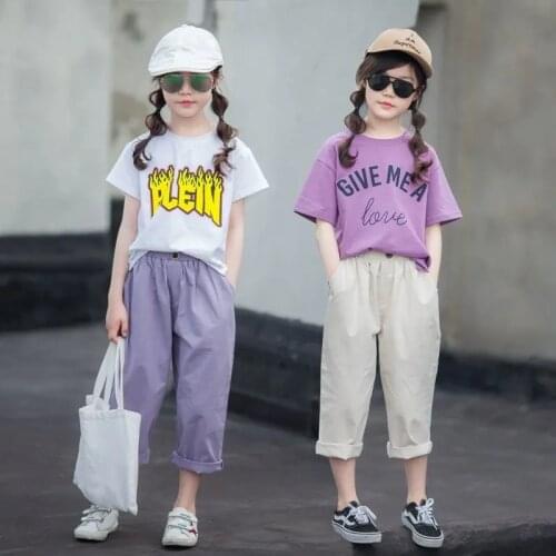 Summer Baby Girls Clothes Sets short sleeves T-shirt + Pants 2PCS Fashion Childrens Clothing Suits Kids Outfits 7 8 10 12 Year
