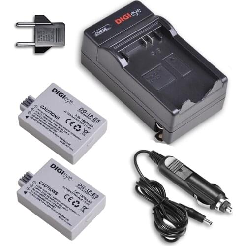 LP-E5 LP E5 Battery+Wall Charger for Canon EOS Rebel XS, Rebel T1i, Rebel XSi, 450D, 500D, 1000D, Kiss X3, X2, Kiss F