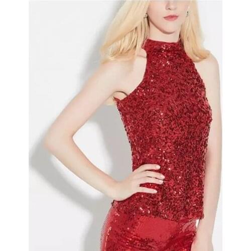 Tank Top Women Real Top Regata Feminina Oodji Limited Cropped Feminino Free Shipping 2021 Sequins Sleeveless Slim Shirt Vest