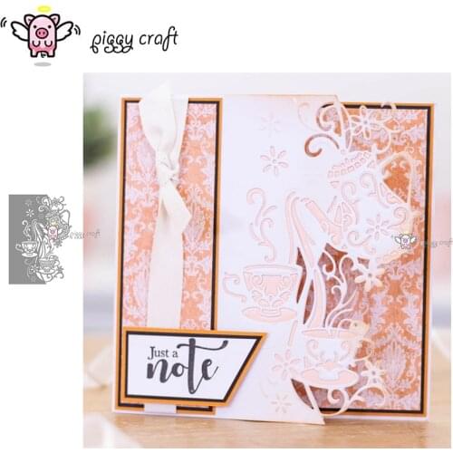 Piggy Craft metal cutting dies cut die mold Teapot cup border frame Scrapbook paper craft knife mould blade punch stencils dies