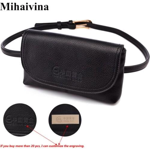 Mihaivina Simple Waist Pack Women Fanny Pack Waist Bag Leather Belt Bag Luxury Female Hip Bum Pack Customized Pounch Phone Purse