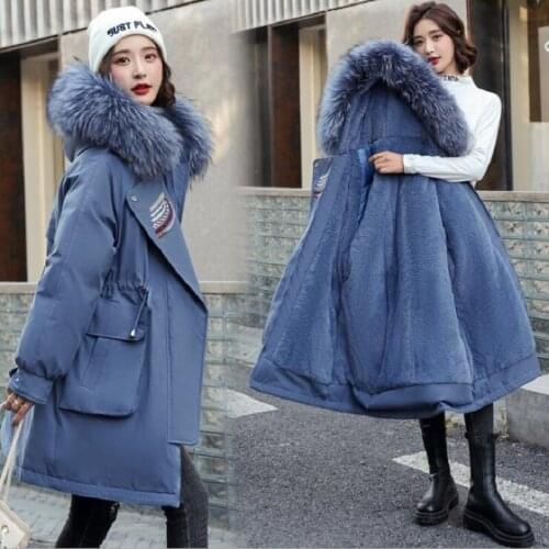 2021 New Thick Warm Winter Coat Women Pocket Winter Jacket Fur Liner Hooded Female Long Parkas Snow Wear Cotton Padded Clothes