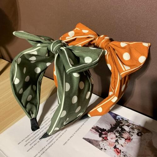 New Hairpin Oversized Bow Headband Female High-end Wide-brimmed Fabric Hair Hole Wild Wave Point Pressure Hairband