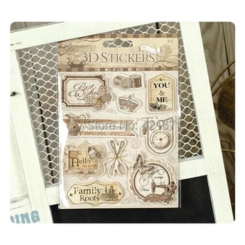 New Arrivals Fashion Dazzling 2sets/lot retro Blessings medal 2 3D Decorating Stickers Set DIY Photo Album Scrapbooking Kit