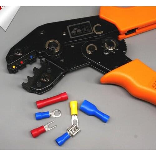 Ratchet terminal line pressing pliers,Crimping Pliers 0.25-2.5mm2 AWG22-14 crimping