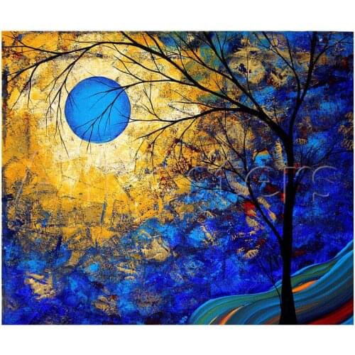 Gift Modern Art Landscape Renaissance oil painting Trees beautiful color High quality hand painted Decorate Your Living Room