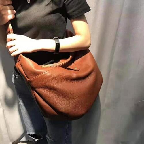 100% Soft Genuine Leather Saddle Bags Women Large Capacity Handbags Designer Casual Tote Shoulder Crossbody bags for women purse