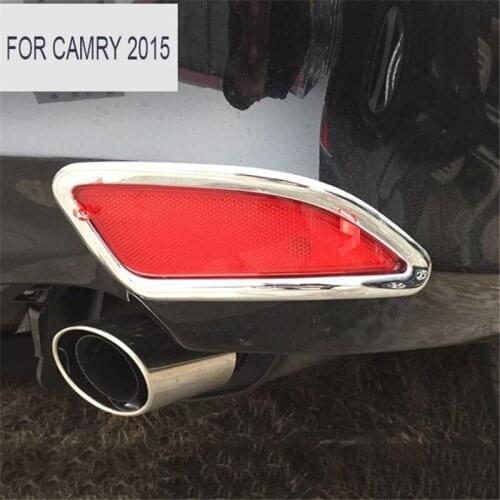 2pcs Fit For Camry Fog lights chrome trim car styling 2015 2016 2017 For Camry Rear fog lamp shade frame stickers modified out