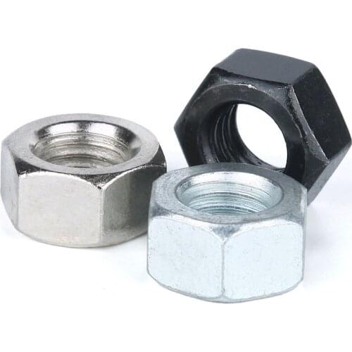 Carbon Steel Black Hex Nut Metric Thread Hexagon Nut M2 M2.5 M3 3.5 M4 M5 M6 M8 M10 M12
