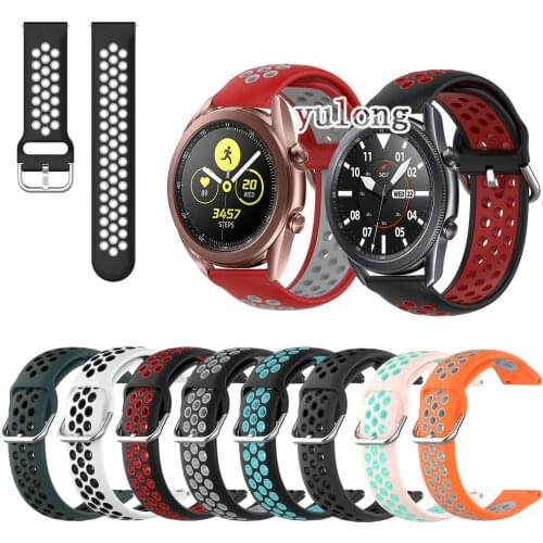 20mm 22mm Sport Silicone Breathable Strap For Samsung Galaxy Watch3 41mm 45mm Smart Watch Wristband