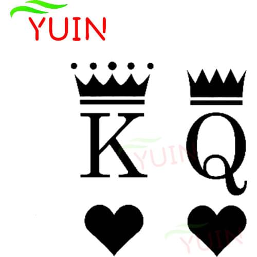 Fashion King Queen Car Sticker Auto Accessories Moto Stickers PVC Body Windows Decoration Decal Waterpyoof Sunscreen Decals