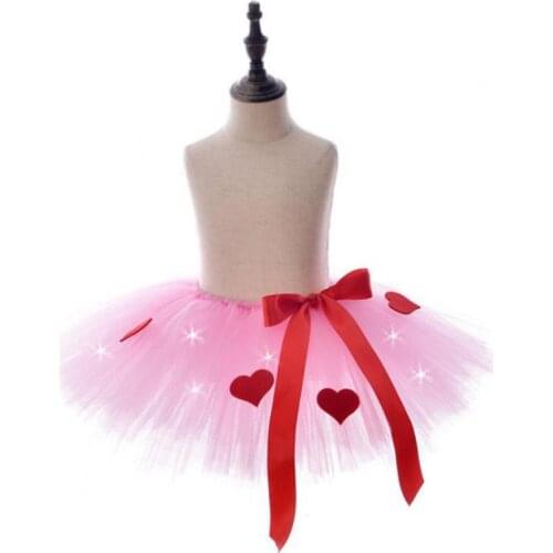 LED Rainbow Tutu Skirt Girl Kids Princess Ballet Pettiskirt Fluffy Tulle Children Skirts Party Dance Skirt Baby Birthday Tutu