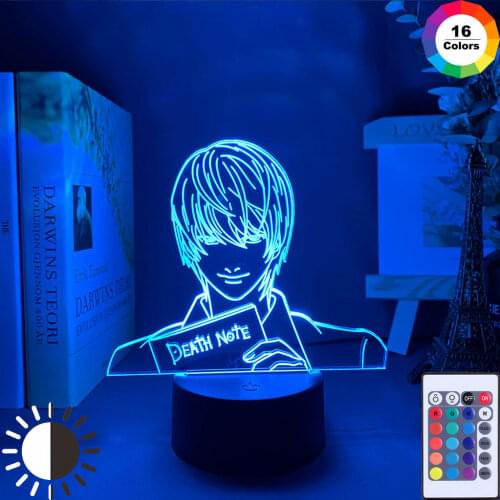 Yagami Light Figure Acrylic LED Night Light Anime Gift Death Note Lamp for Kid Bedroom Decor Lighting Childrens Room Nightlight