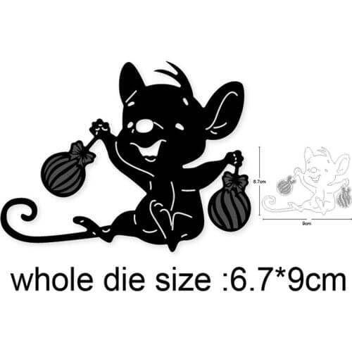 Christmas Mouse Holding Lantern Metal Cutting Dies Scrapbooking Stencils dies Stamp Cards Embossing Die Cuts Craft Dies 2020 NEW