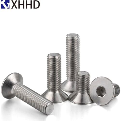 DIN7991 Hex Flat Socket Head Cap Screw Metric Thread Hexagon Allen Countersunk Machine Bolt 304 Stainless steel M5 M6 M8