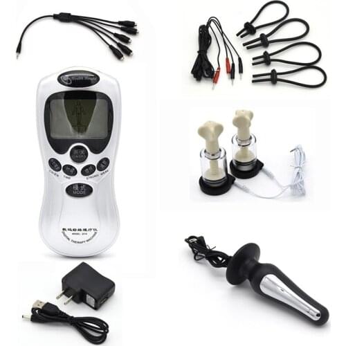 Adult Medical Themed Toys Electro Shock Nipple Breast Sucker Cock Rings Anal Butt Plug Electrical Stimulate Penis Rings Sex Toys
