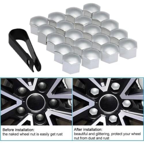 T54 Plating Blue 17 19 21mm Car Nut Protection Cover Screw Nut Removal Hub Rims Caps Wheel Tools Bolt X9S7