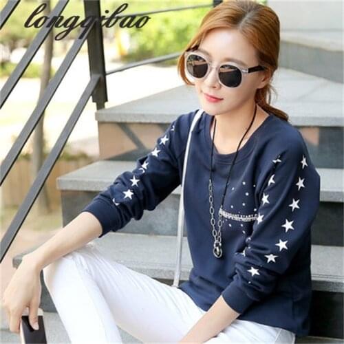 2019 spring new womens loose big yards female long-sleeved printed T-shirt (12 colors)