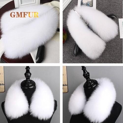 Winter 100% Genuine Natural Fox Fur Scraves Neck Warm Fur square Collar Luxury Muffler Real Fox Fur Collar Women Scarf Winter