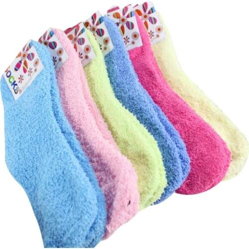 1 Pair Women Winter Socks Warm Thicken Thermal Soft Casual Socks Home Velvet Color Floor Cashmere Wool Socks Boots V6C3