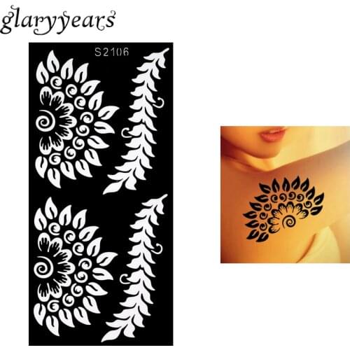 1 Piece Hollow Henna Tattoo Stencil Airbrush Painting Flowers Branch Female Arm Body Art Henna Tattoo Template Originality S2106