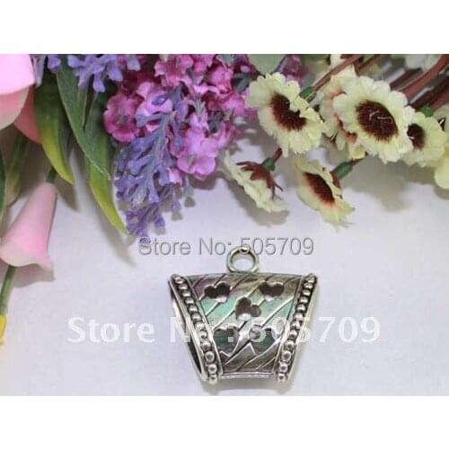 20PCS Tibetan Silver Color Heart Scarf Ring Bails A16438
