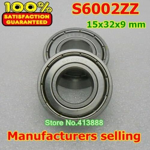 250pcs/lot free shipping SUS440C environmental corrosion resistant stainless steel deep groove ball bearings S6002ZZ 15*32*9 mm